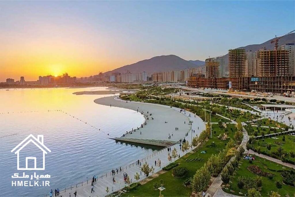 نمای غروب دریاچه چیتگر - وال ابزار